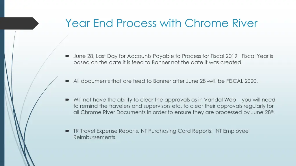 year end process with chrome river
