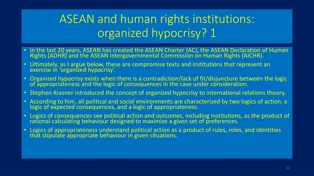 asean and human rights institutions organized