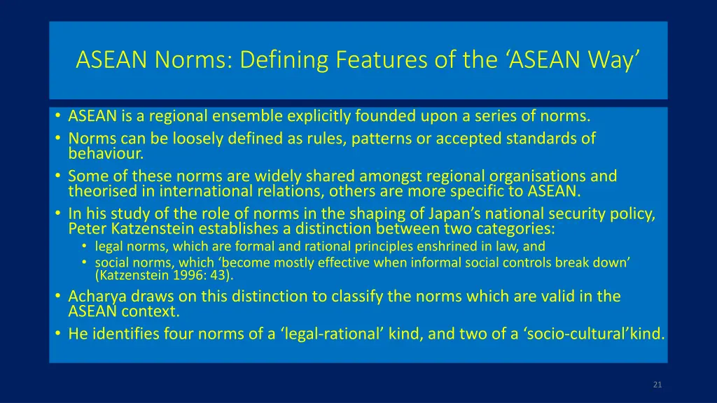asean norms defining features of the asean way