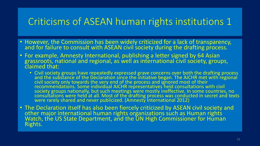 criticisms of asean human rights institutions 1