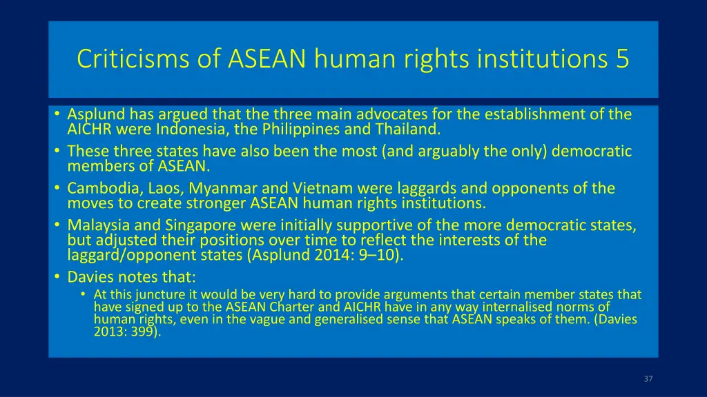 criticisms of asean human rights institutions 5