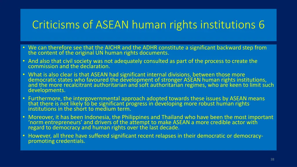 criticisms of asean human rights institutions 6