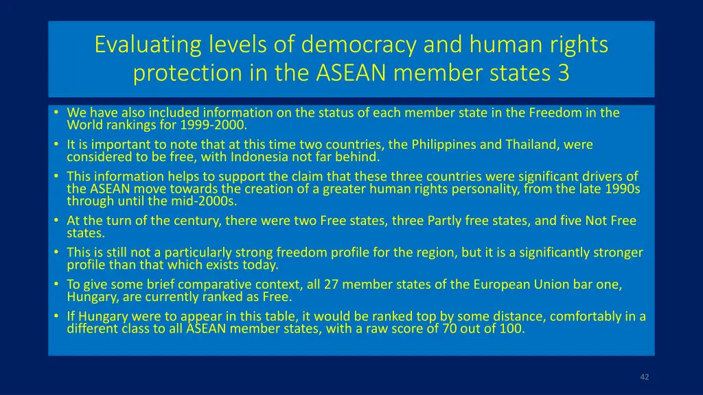 evaluating levels of democracy and human rights 2