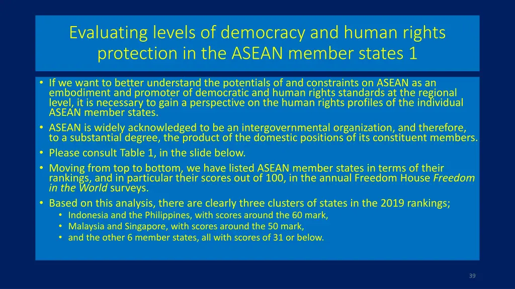 evaluating levels of democracy and human rights