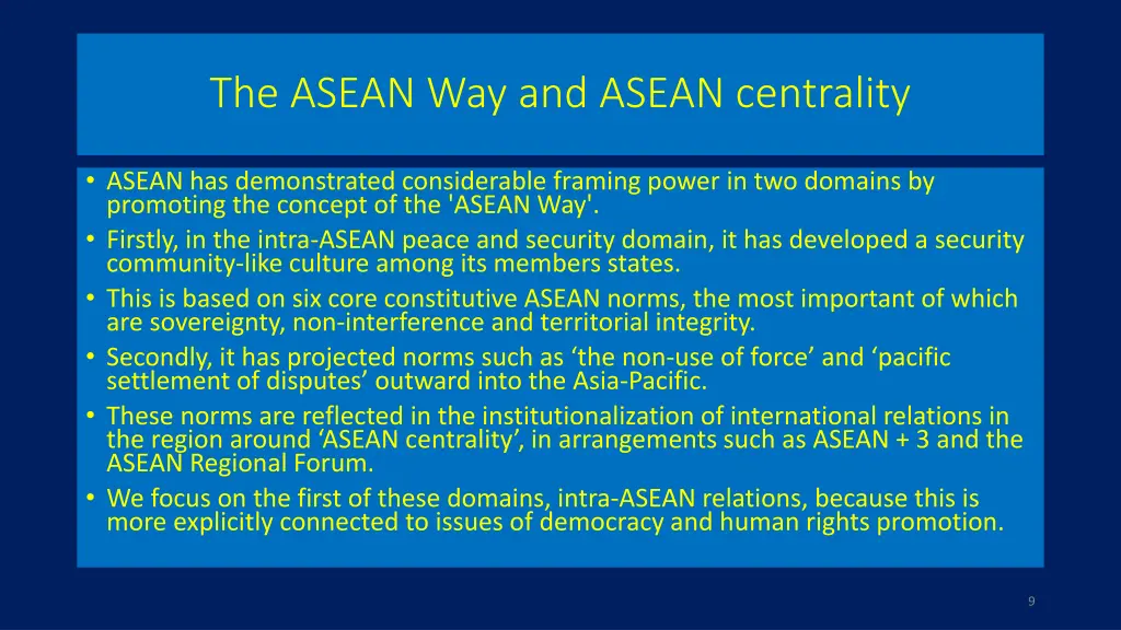 the asean way and asean centrality