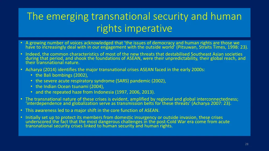 the emerging transnational security and human