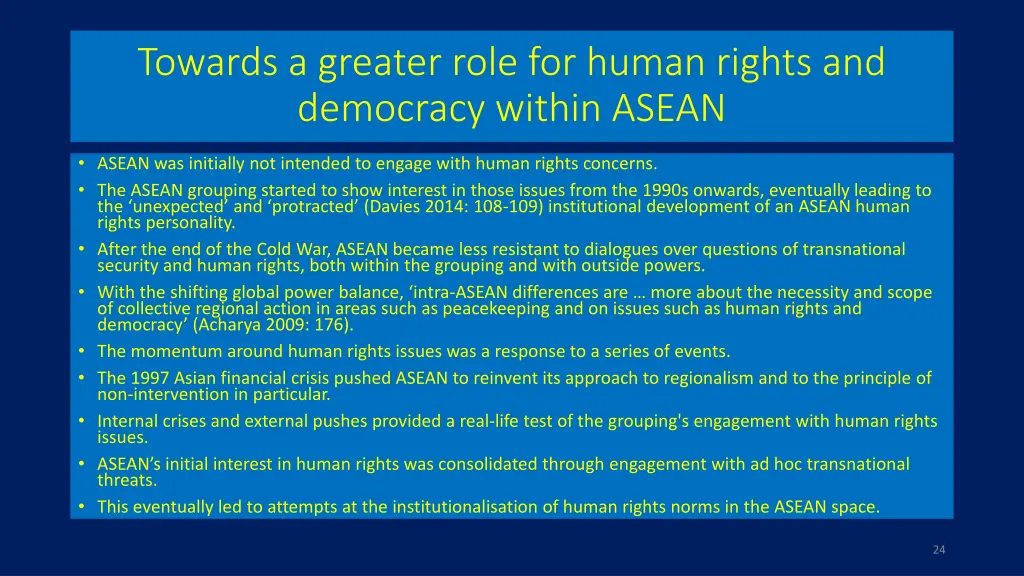 towards a greater role for human rights