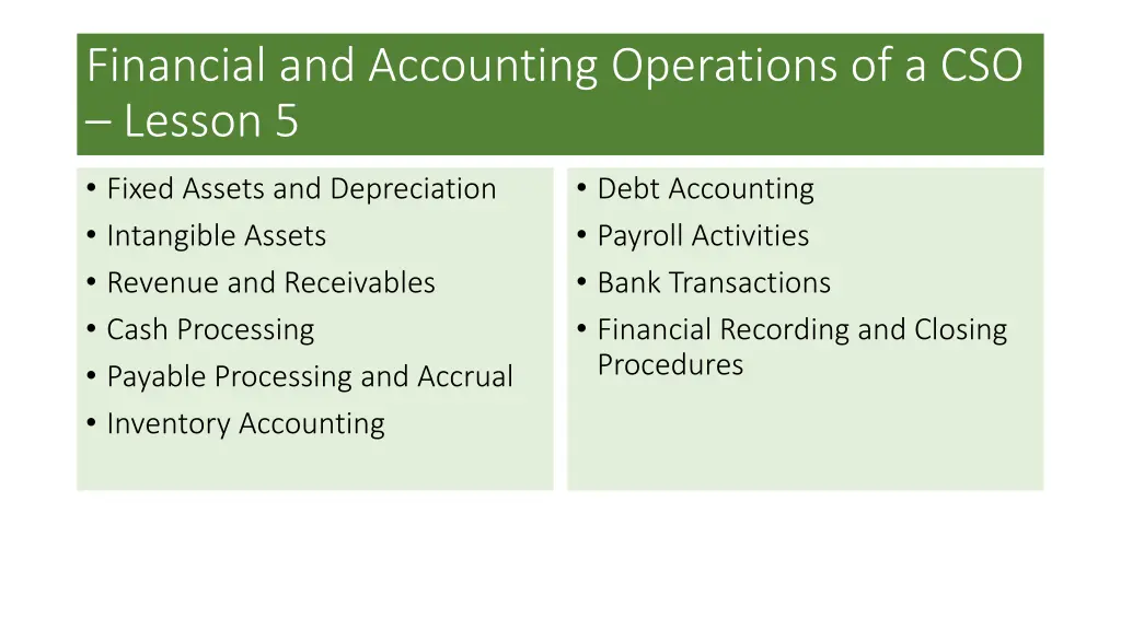 financial and accounting operations