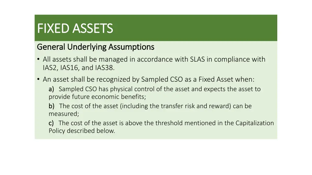 fixed assets fixed assets