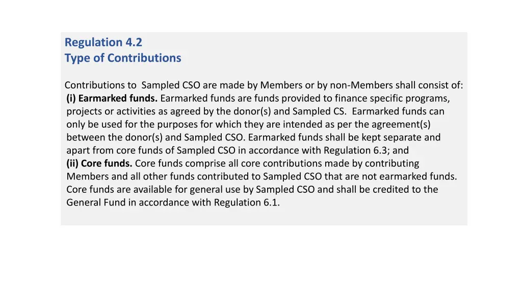 regulation 4 2 type of contributions