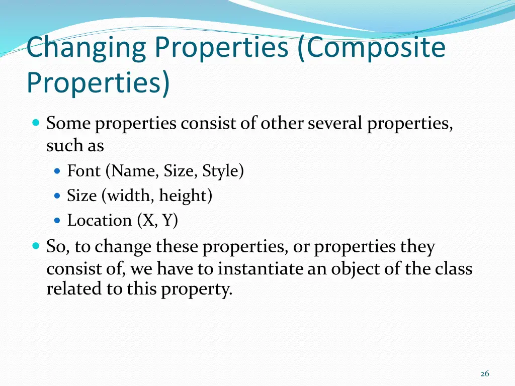 changing properties composite properties