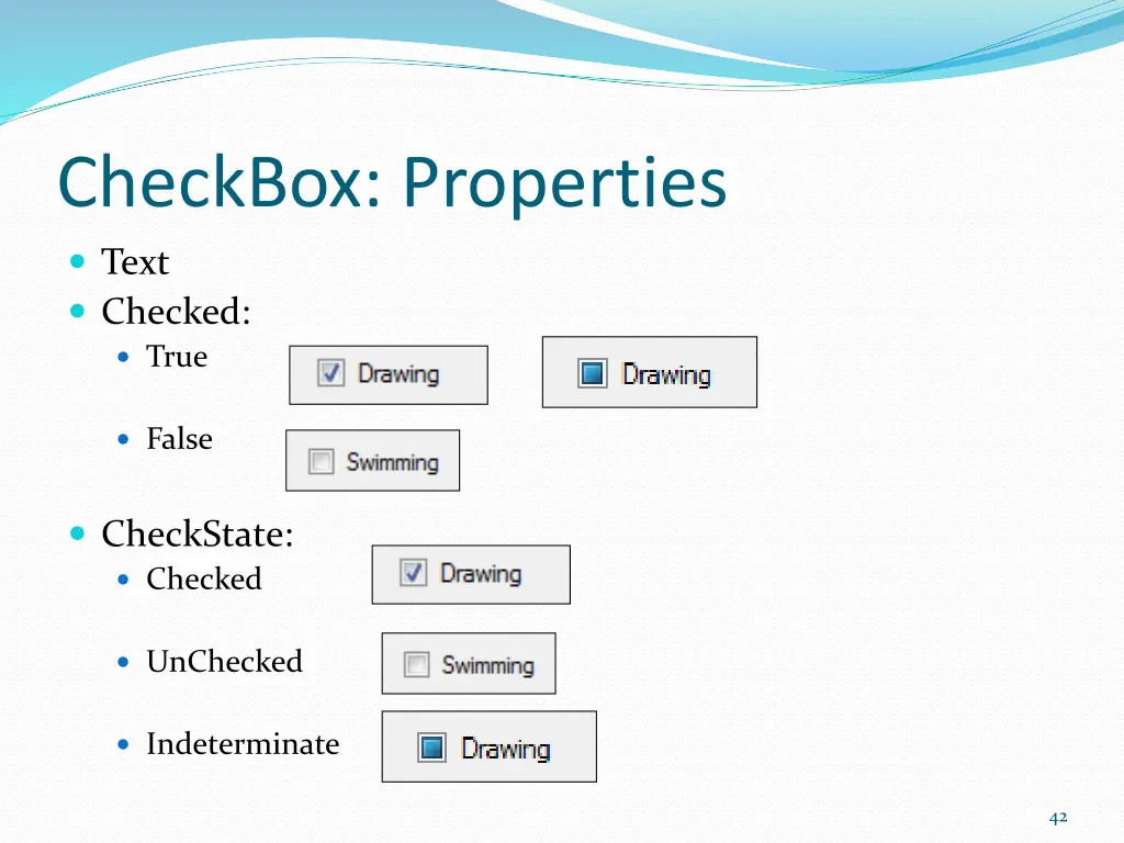 checkbox properties