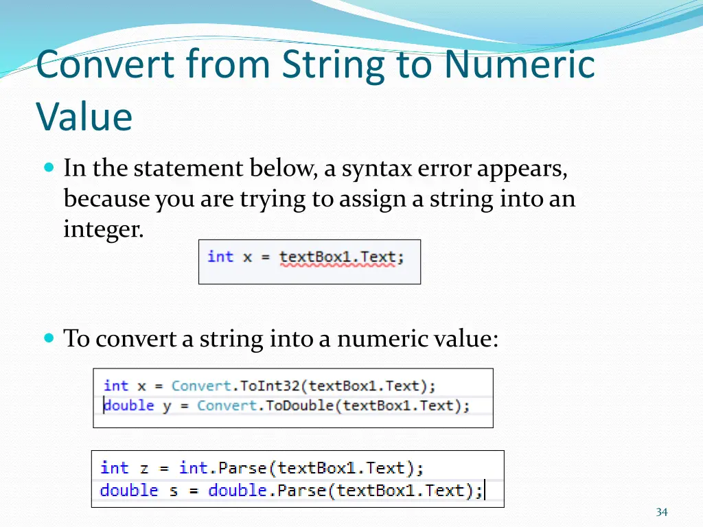 convert from string to numeric value