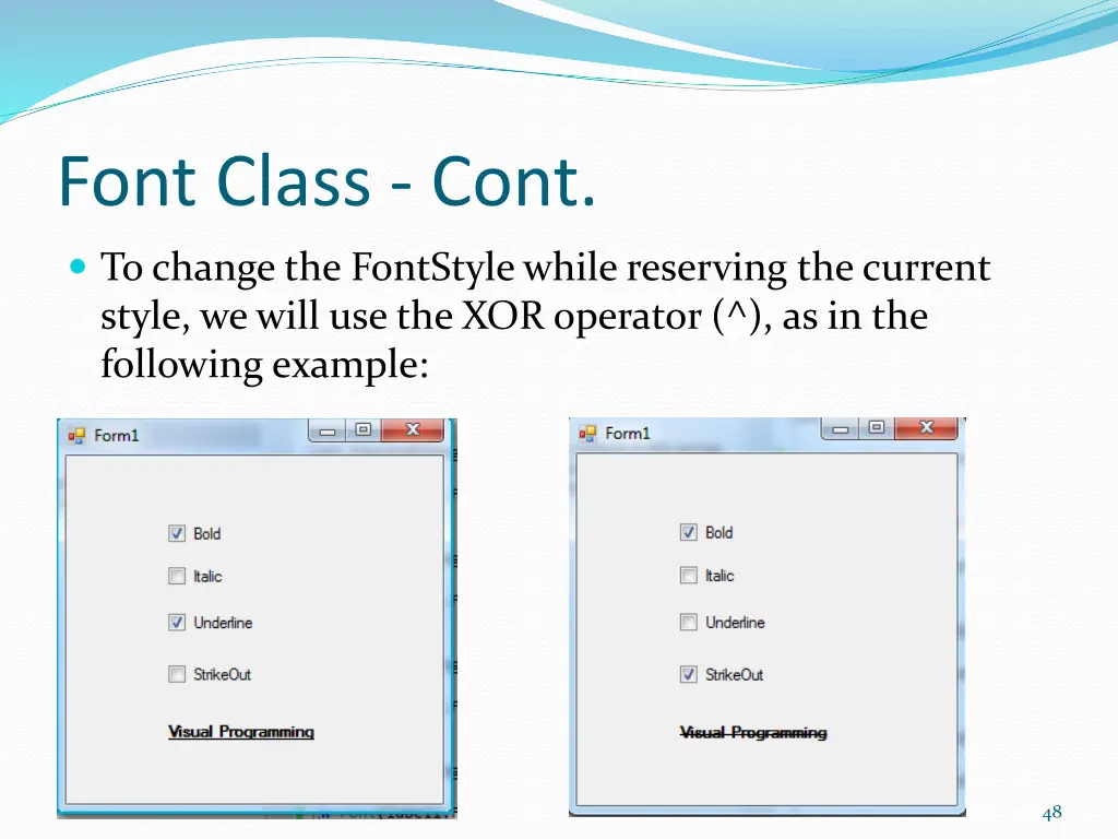 font class cont 1
