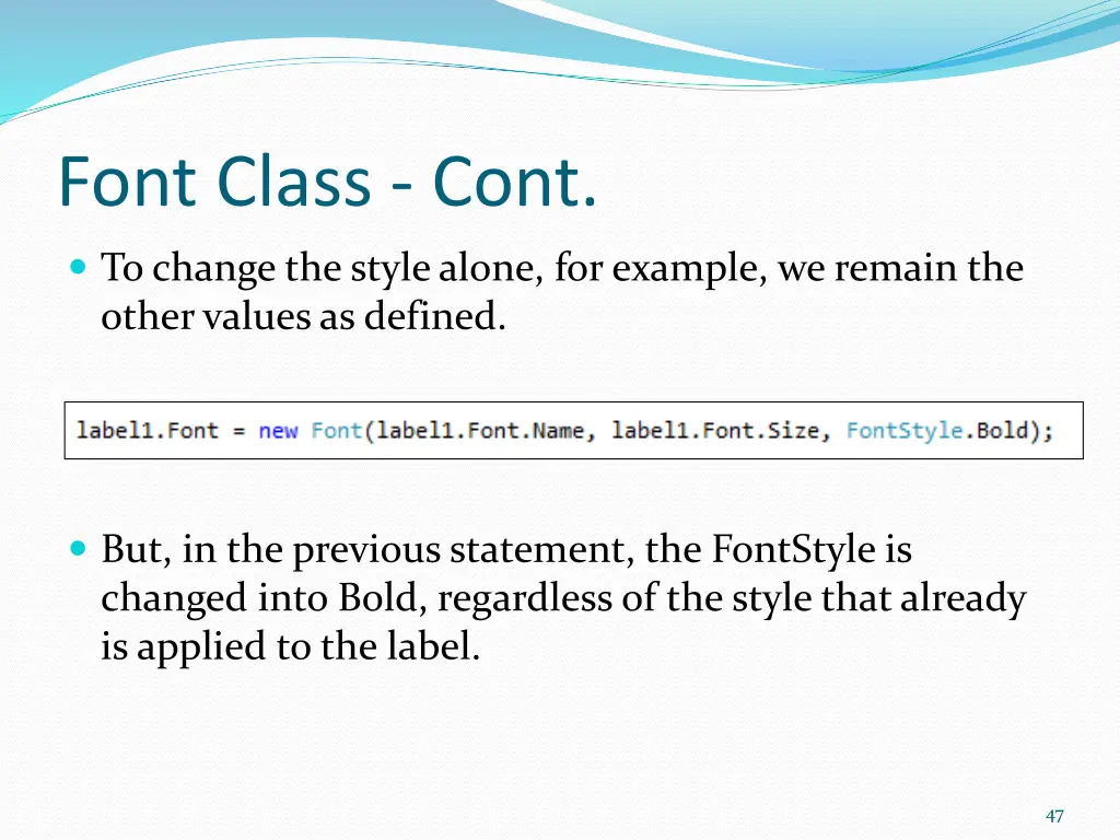 font class cont