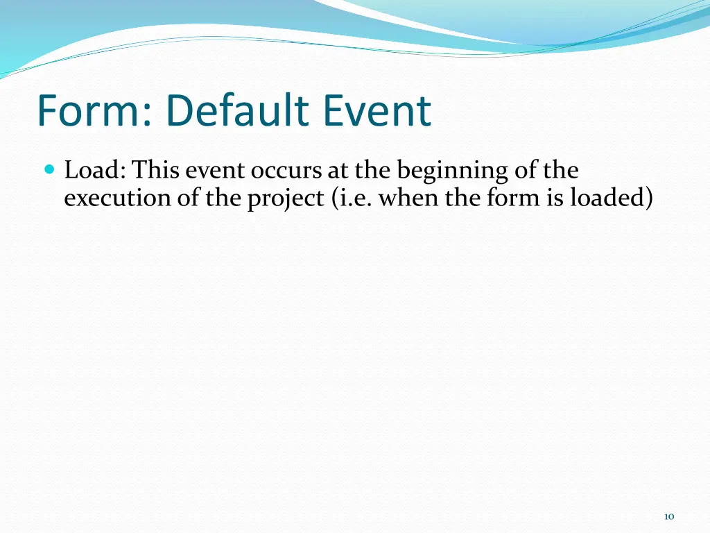 form default event