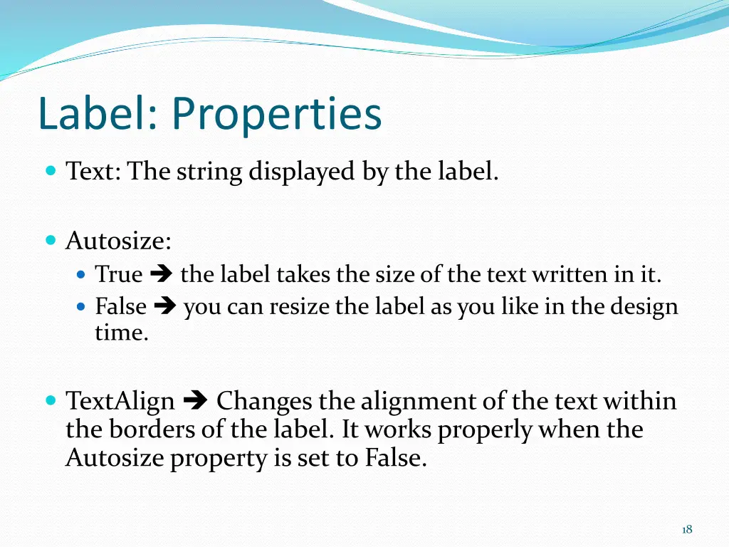 label properties
