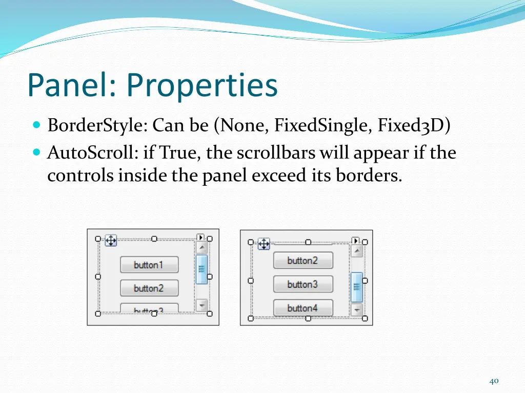 panel properties