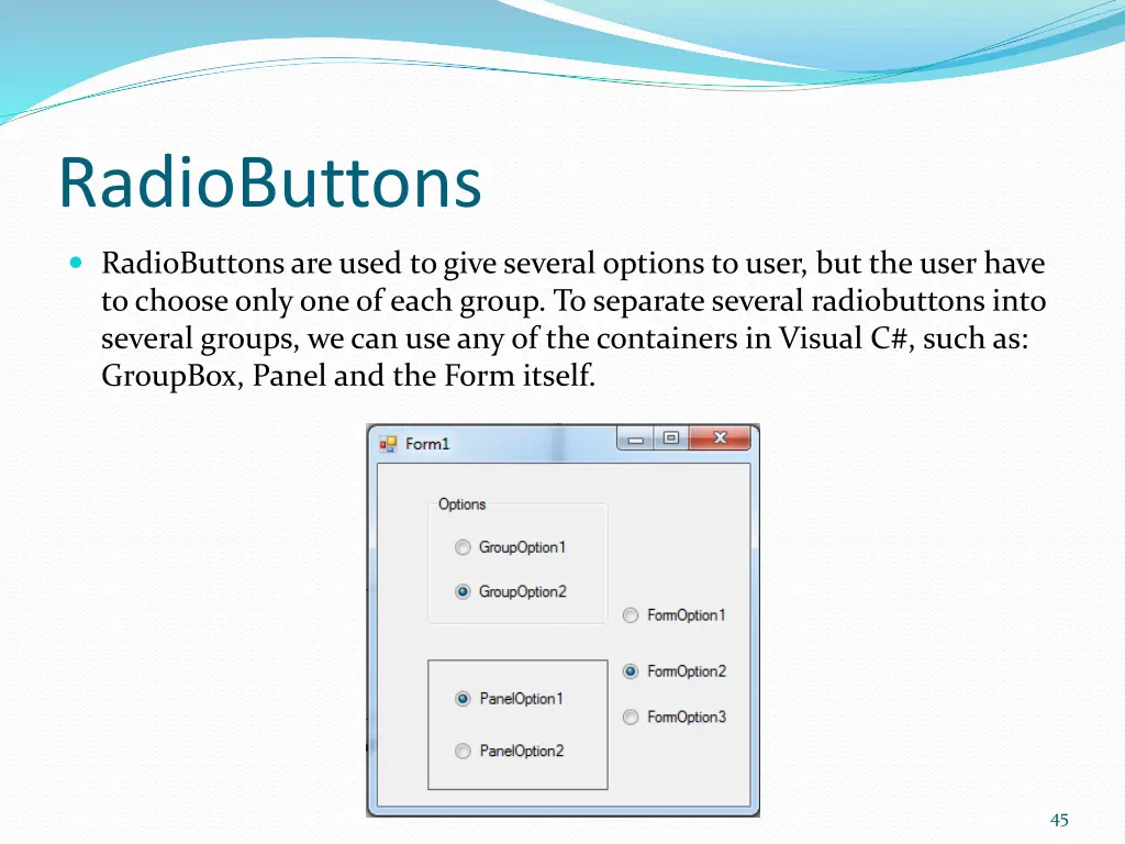 radiobuttons