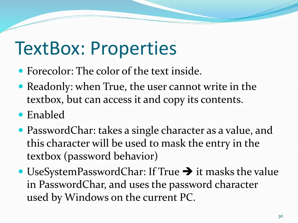 textbox properties 1