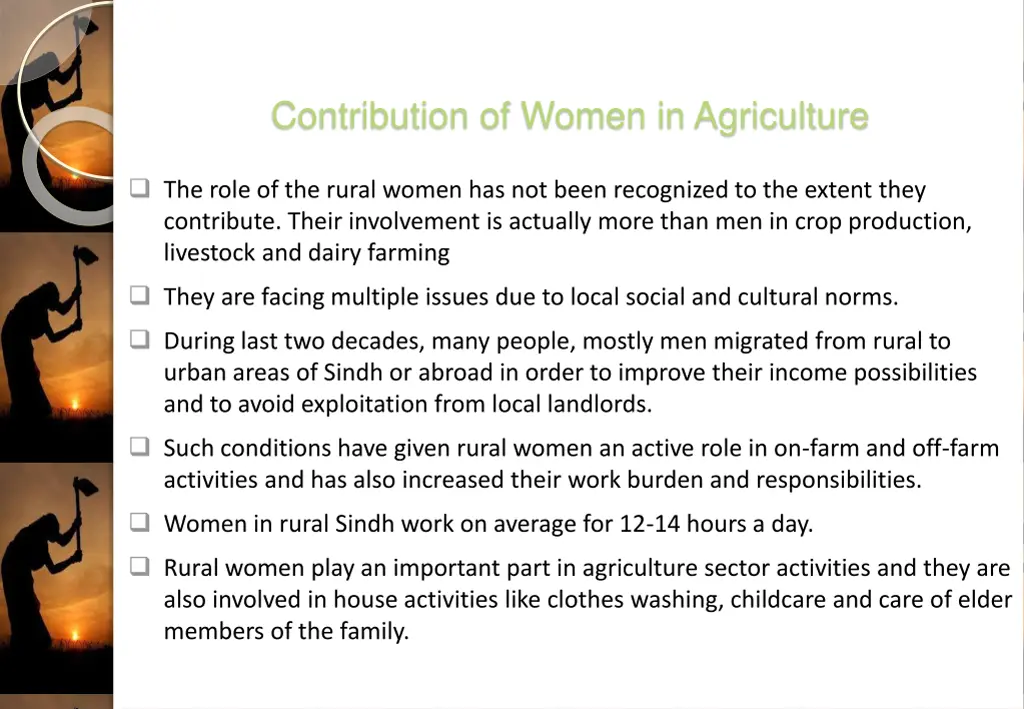 contribution of women in agriculture
