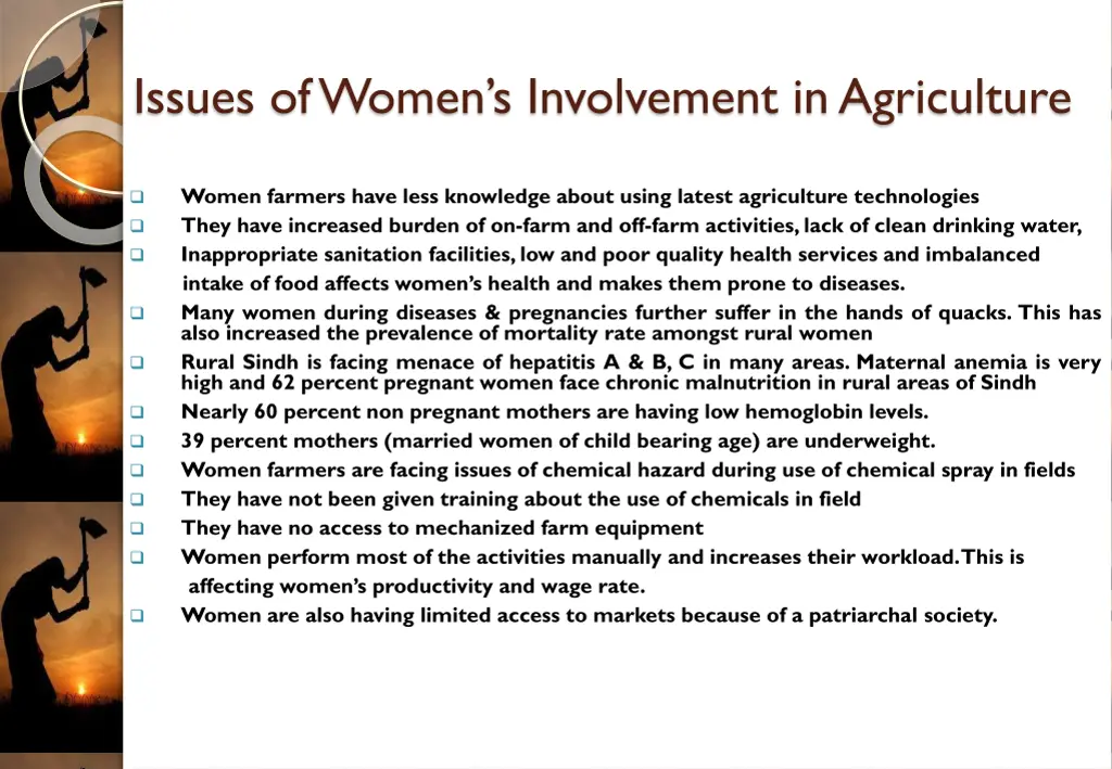 issues of women s involvement in agriculture