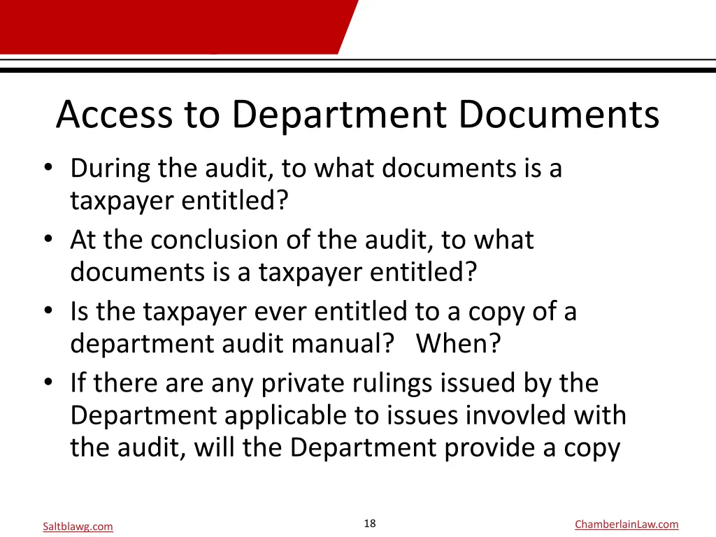 access to department documents during the audit