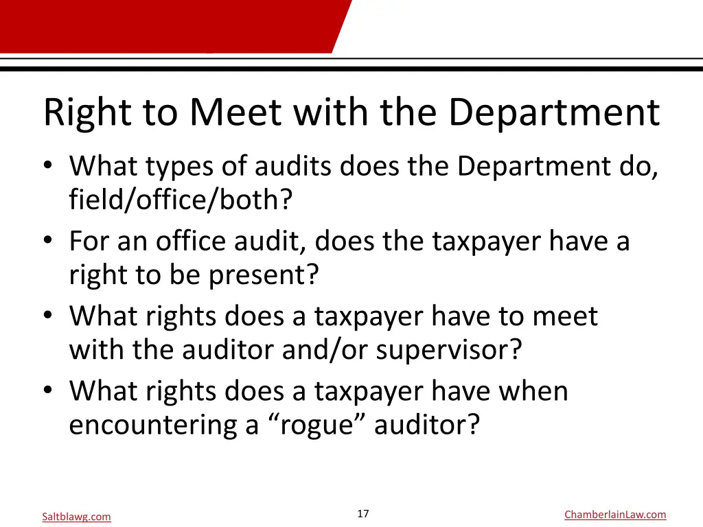 right to meet with the department what types