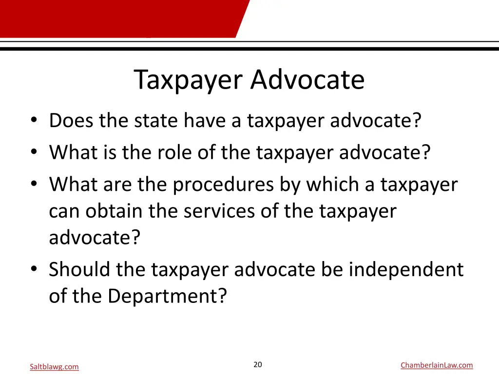 taxpayer advocate does the state have a taxpayer