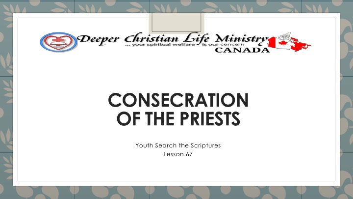 consecration of the priests