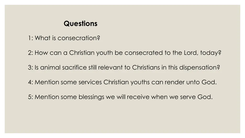 questions