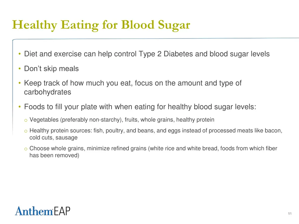 healthy eating for blood sugar