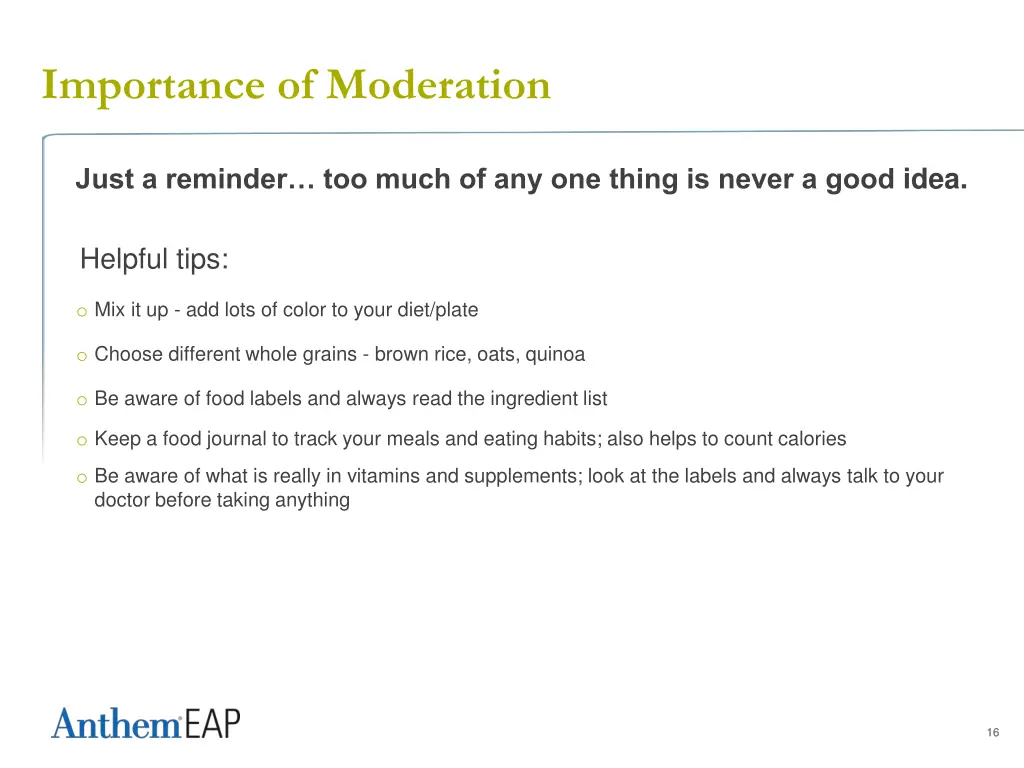importance of moderation