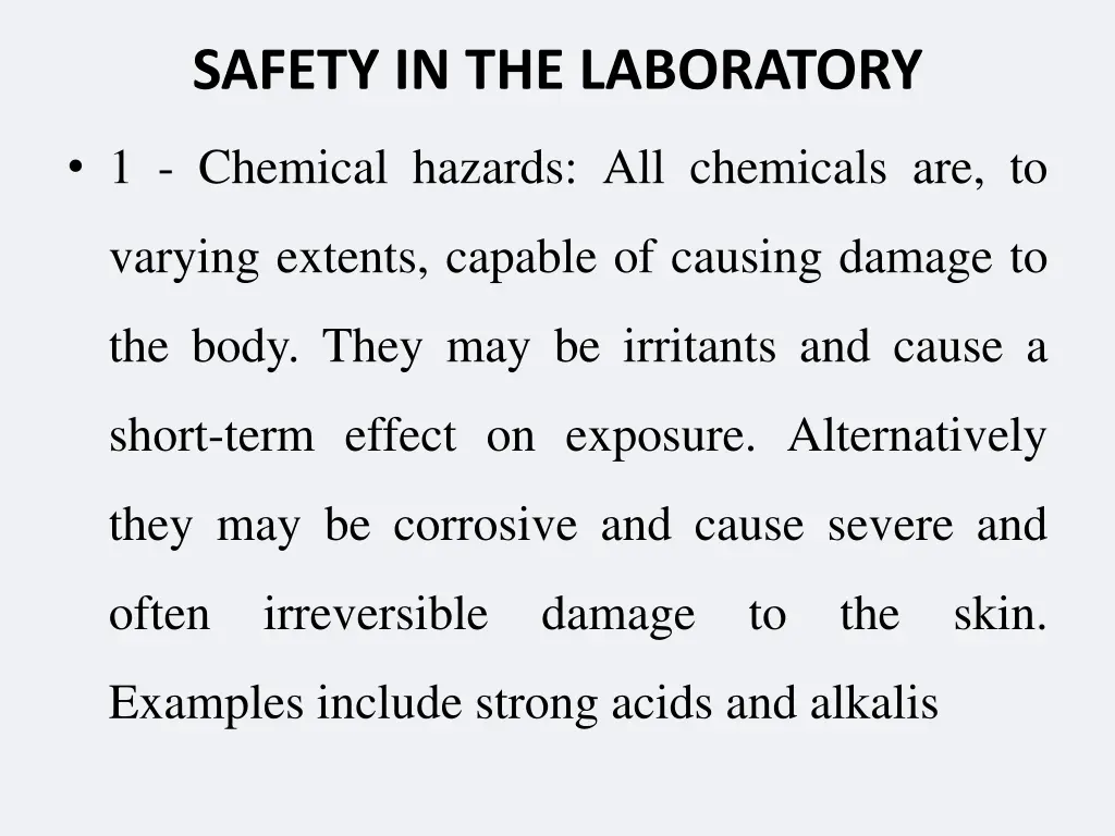 safety in the laboratory 1