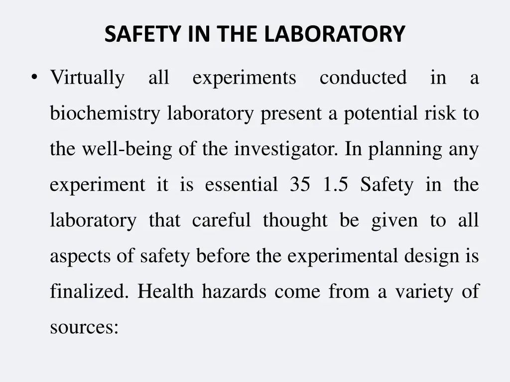 safety in the laboratory