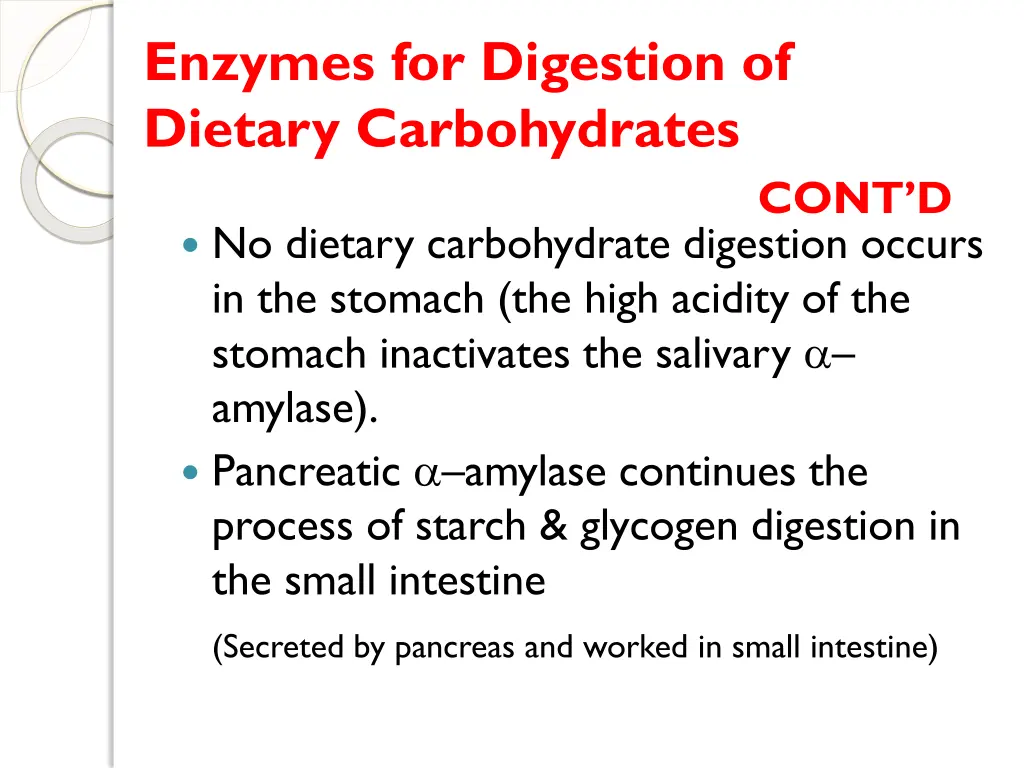 enzymes for digestion of dietary carbohydrates 1
