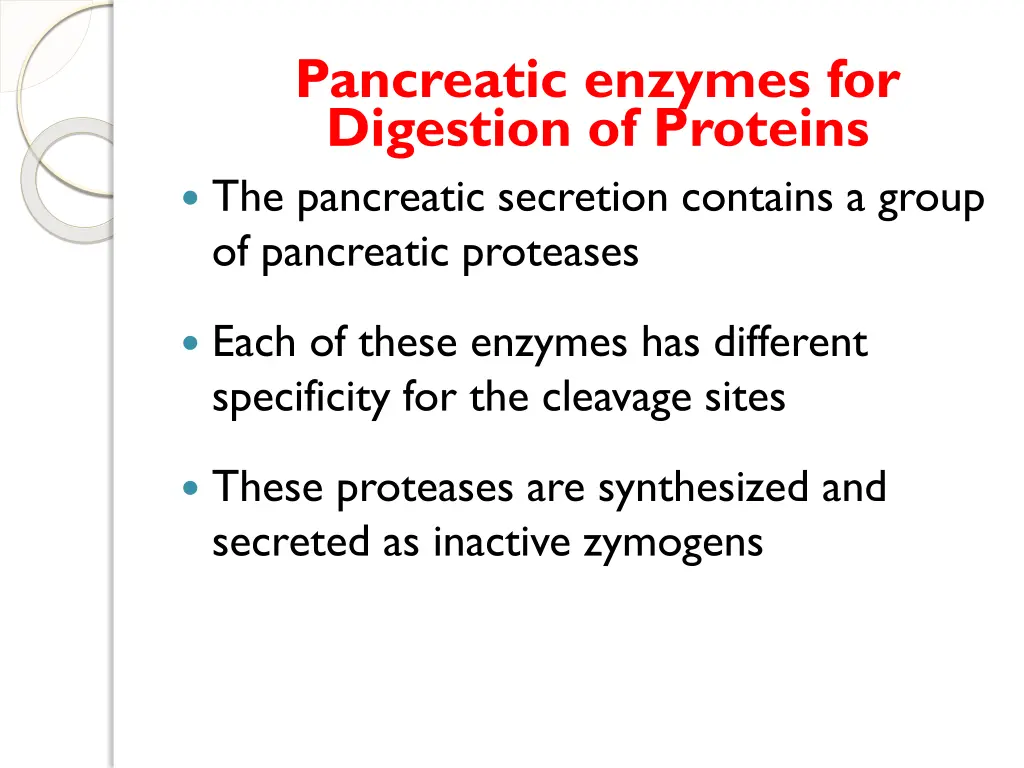 pancreatic enzymes for digestion of proteins