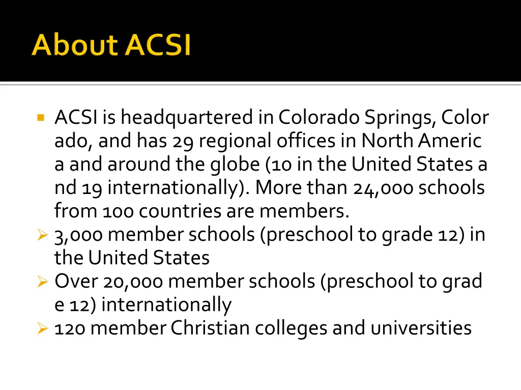 acsi is headquartered in colorado springs color