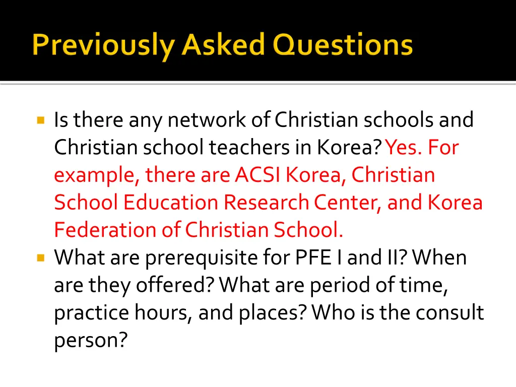 is there any network of christian schools