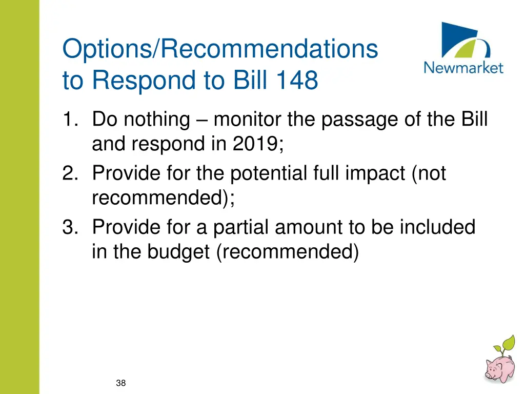 options recommendations to respond to bill 148