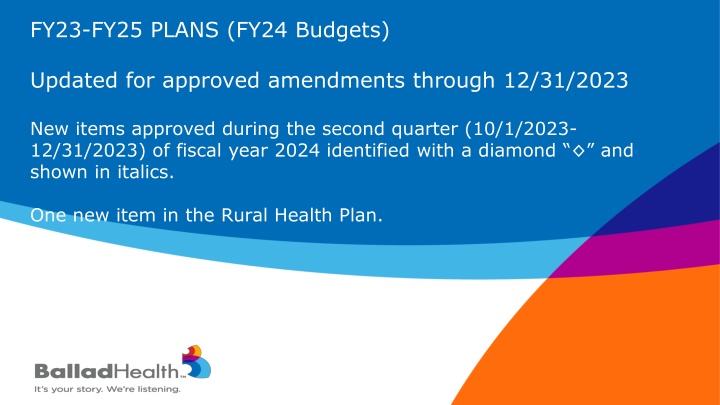 fy23 fy25 plans fy24 budgets