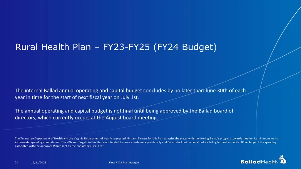 rural health plan fy23 fy25 fy24 budget