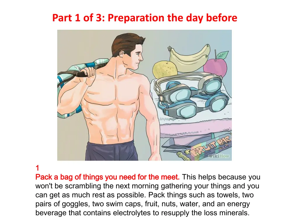 part 1 of 3 preparation the day before