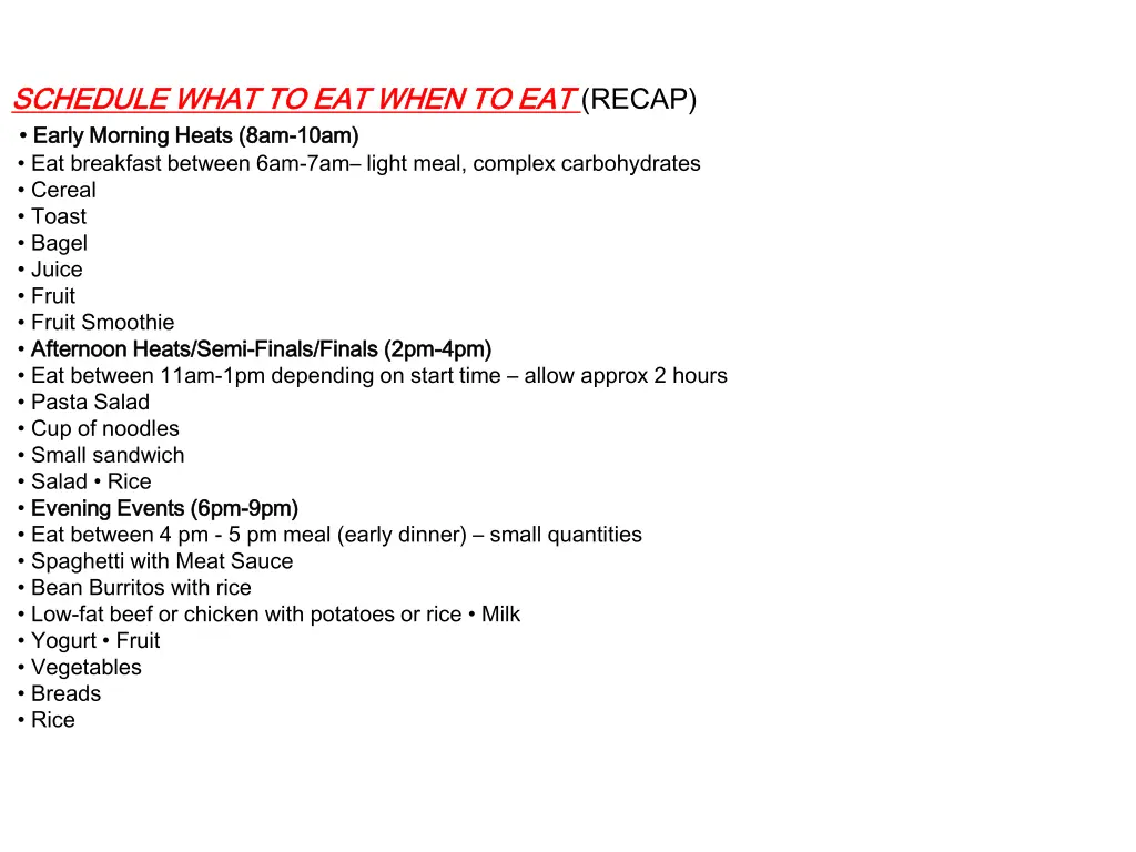 schedule what to eat when to eat schedule what