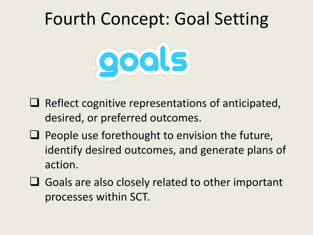 fourth concept goal setting