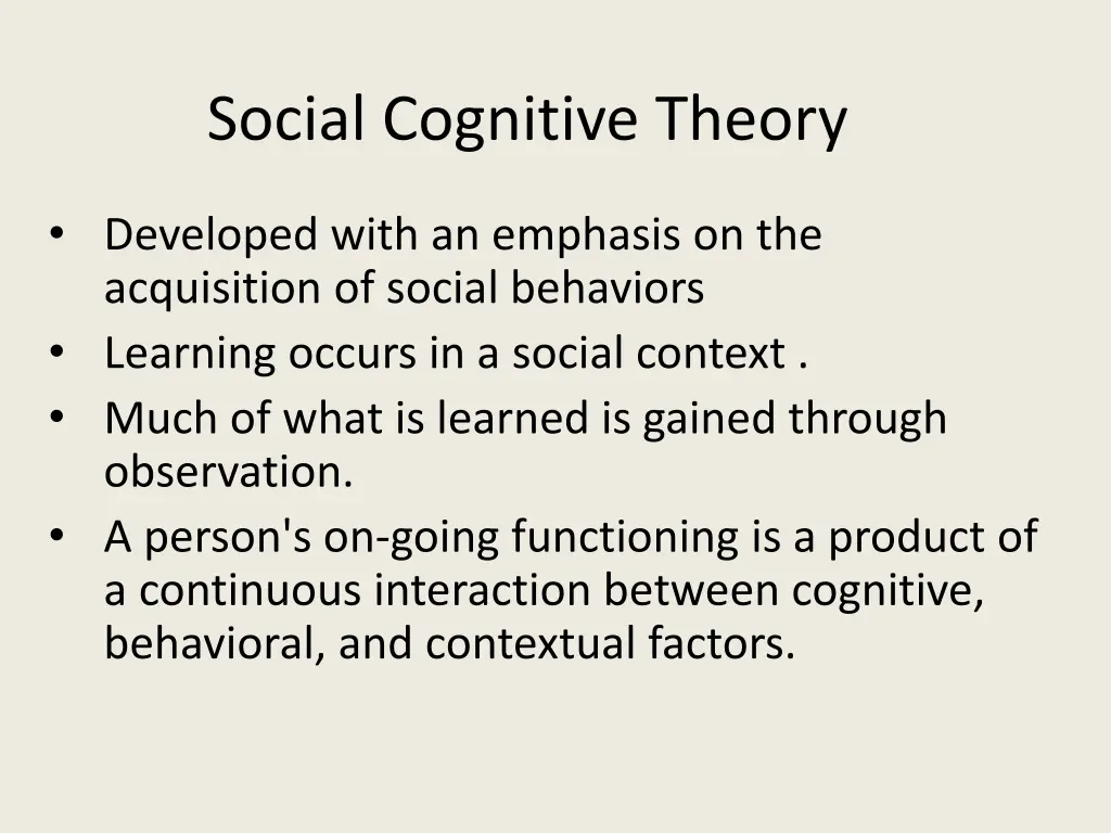 social cognitive theory