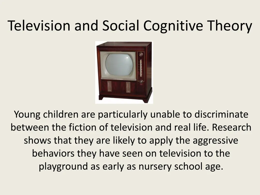 television and social cognitive theory