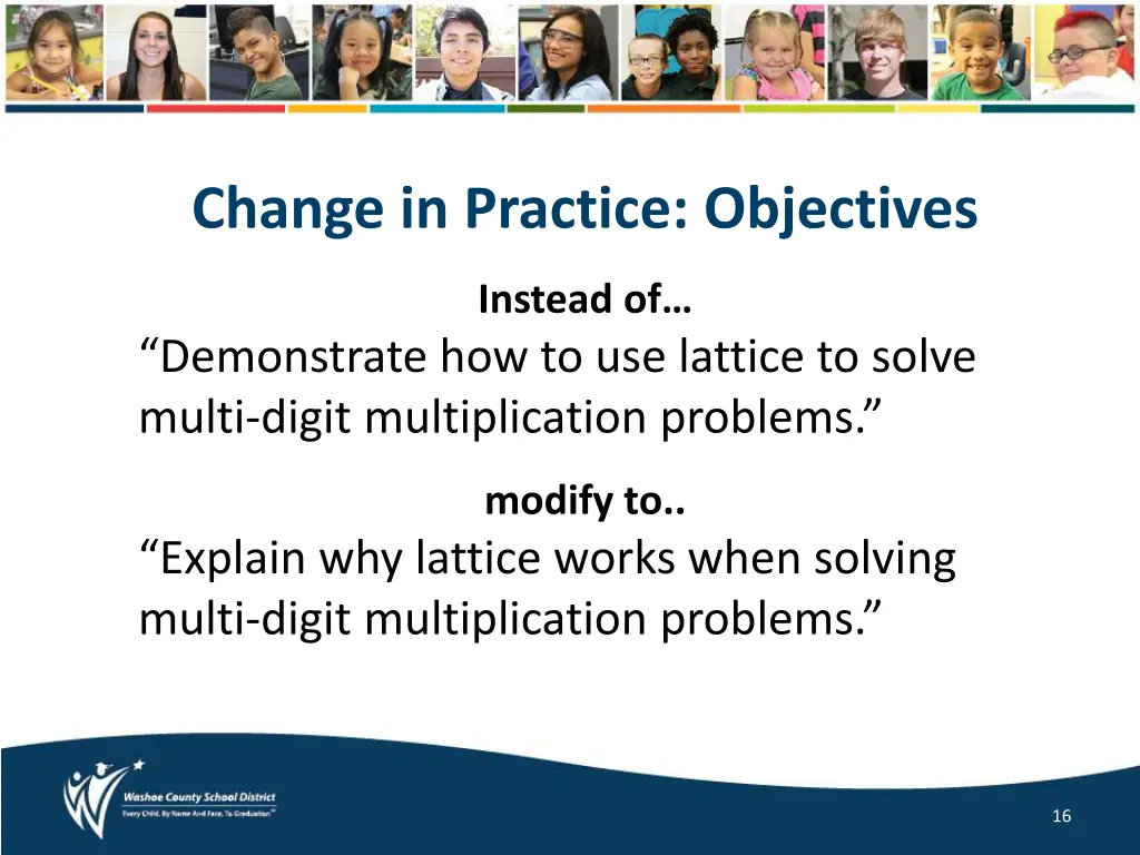 change in practice objectives