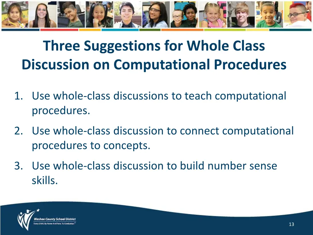 three suggestions for whole class discussion