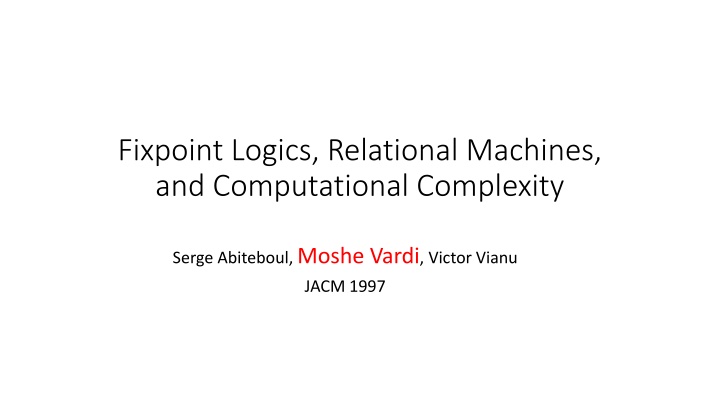 fixpoint logics relational machines